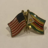 USA Zimbabwe Friendship Flags Lapel Hat Pin AW