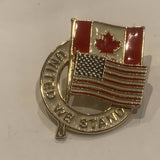 United We Stand Canada United States Lapel Hat Pin AW