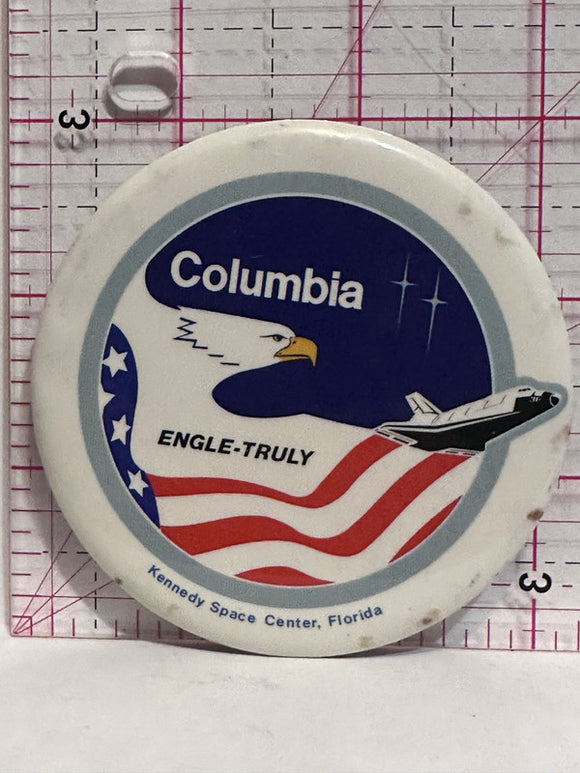 Columbia Engle-Truly Kennedy Space Center Florida  Button Pinback