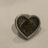 Angel on a Heart Lapel Hat Pin AX