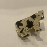 Black & White Holstein Dairy Cow Lapel Hat Pin AX