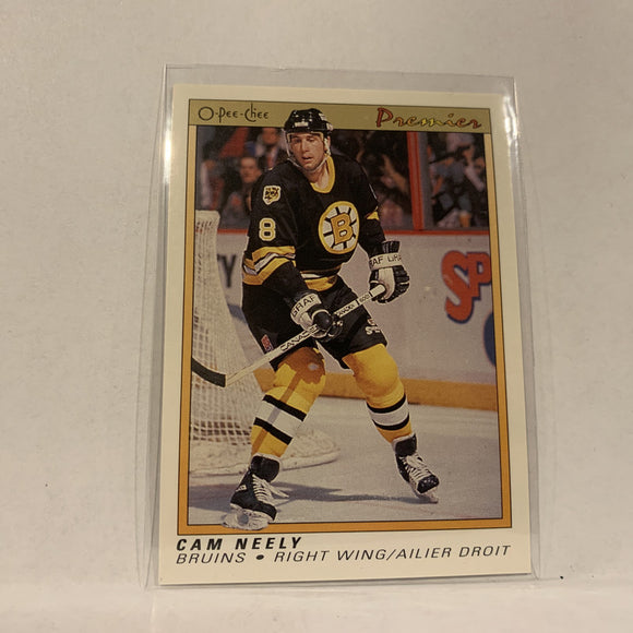 #82 Cam Neely Boston Bruins  1991-92 Premier O-Pee-Chee Hockey Card AI