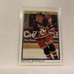 #83 Bernie Nicholls  New York Rangers  1991-92 Premier O-Pee-Chee Hockey Card AI