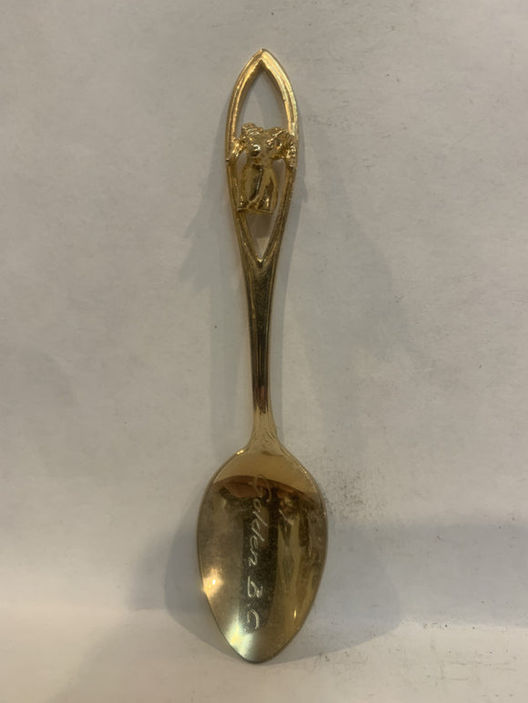 Golden BC Bighorn Sheep Souvenir Spoon