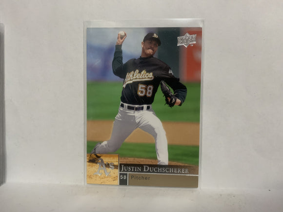 #795 Justin Duchscherer Oakland Athletics 2009 Upper Deck Series 2 Baseball Card NK