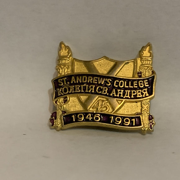 St Andrew's College 45th 1946 1991 Logo Lapel Hat Pin