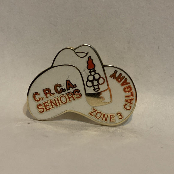 C.R.C.A. Seniors Olympics Calgary Zone 3 White Hat Lapel Hat Pin