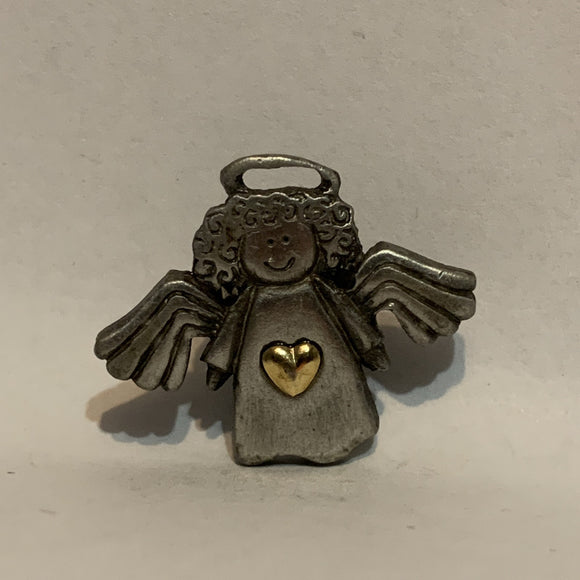 Guardian Angel with a Heart Lapel Hat Pin