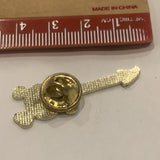 Skull and Cross Bones Guitar Lapel Hat Pin AY