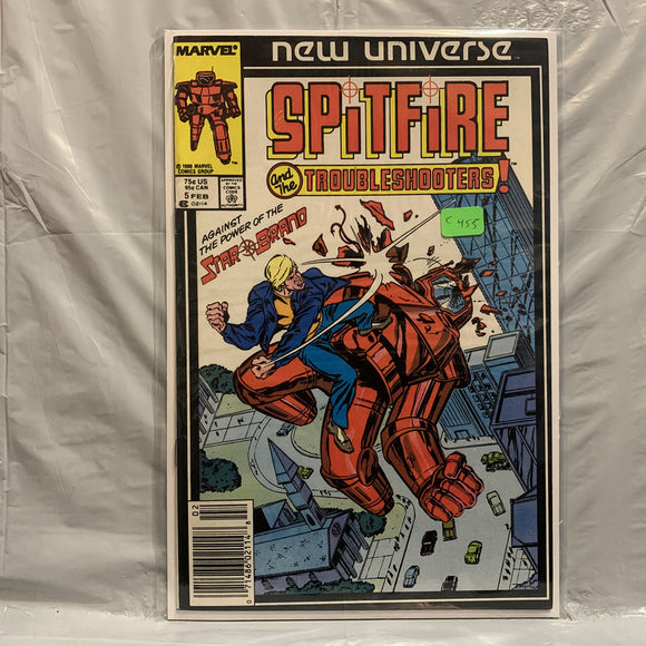 #5 Spitfire and the Trouble Shooters New Universe Star Brand Marvel Comics BL 8953