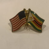 USA Zimbabwe Friendship Flags Lapel Hat Pin AZ