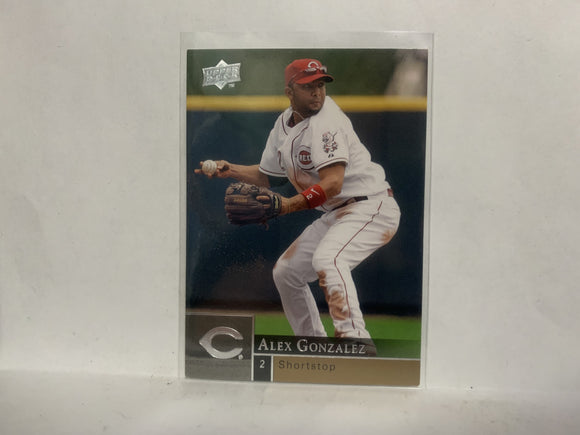 #599 Alex Gonzalez Cincinnati Reds 2009 Upper Deck Series 2 Baseball Card NN