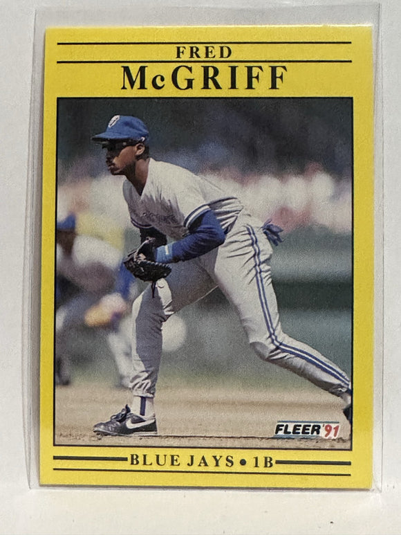 #180 Fred McGriff Toronto Blue Jays 1991 Fleer Baseball Card
