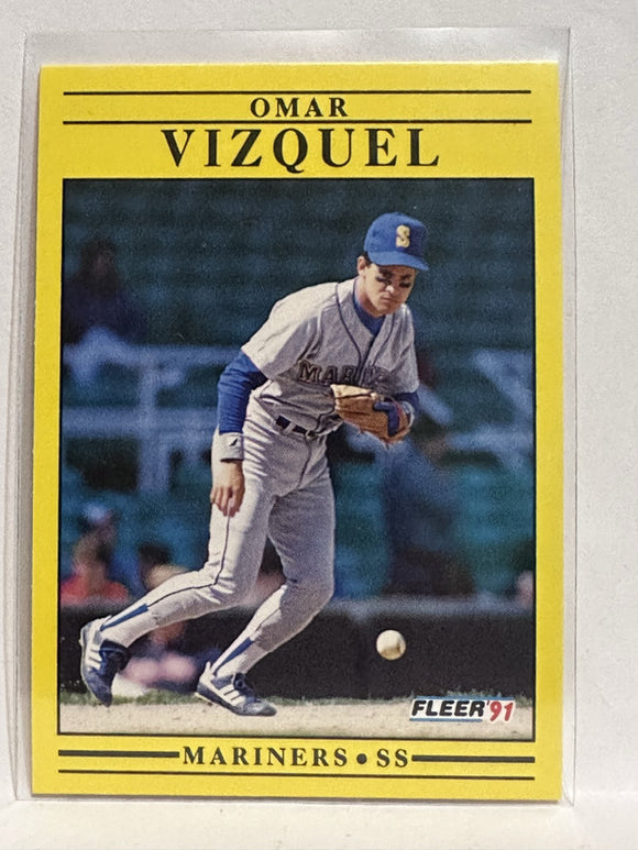 #464 Omar Vizquel Milwaukee Brewers 1991 Fleer Baseball Card