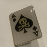 Ace of Spades Playing Card Skull and Cross Bones Lapel Hat Pin AZ