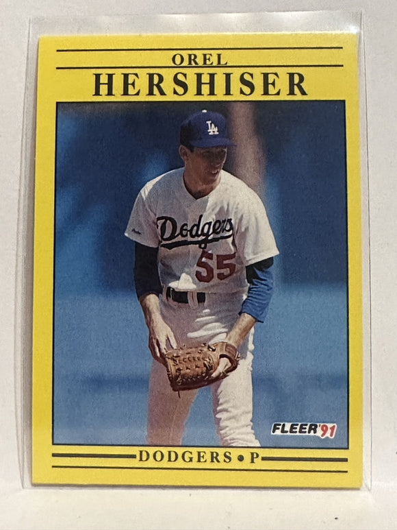 #208 Orel Hershiser Los Angeles Dodgers 1991 Fleer Baseball Card