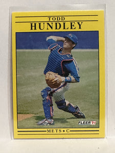 #150 Todd Hundley New York Mets 1991 Fleer Baseball Card
