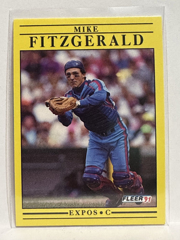 #229 Mike Fitzgerald Montreal Expos 1991 Fleer Baseball Card