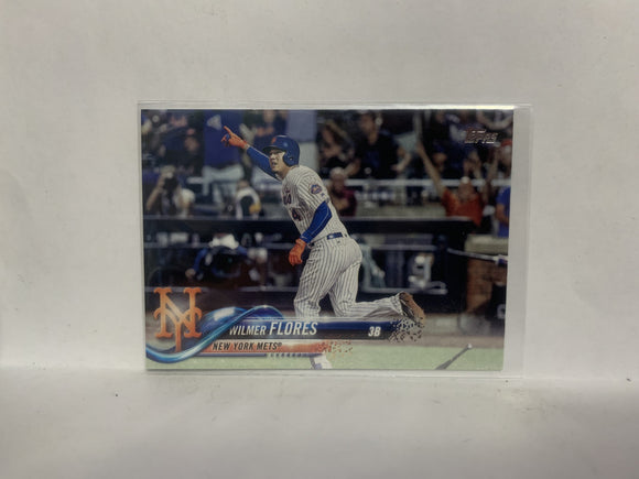 #344 Wilmer Flores New York Mets 2018 Topps Series 1 Baseball Card NO