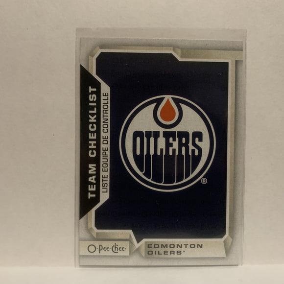 #589 Team Checklist Edmonton Oilers 2018-19 O-Pee-Chee Hockey Card JQ