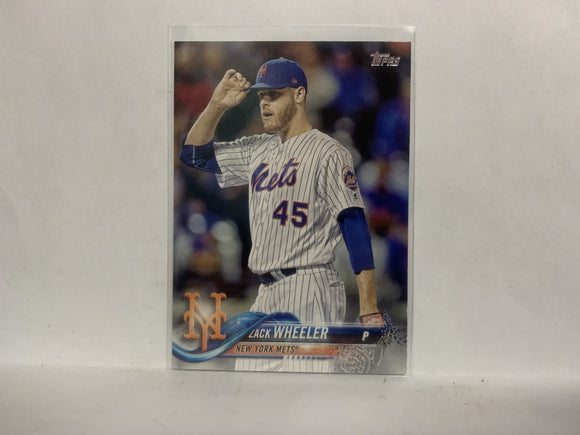 #228 Zack Wheeler New York Mets 2018 Topps Series 1 Baseball Card NP