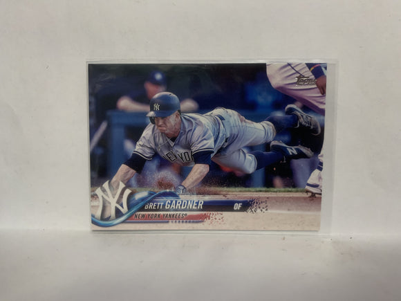 #204 Brett Gardner New York Yankees 2018 Topps Series 1 Baseball Card NP
