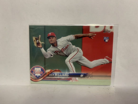 #226 Nick Williams Rookie Philadelphia Phillies 2018 Topps Series 1 Baseball Card NQ