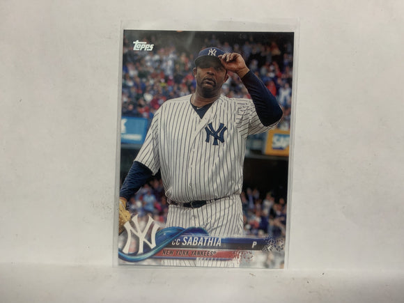#236 CC Sabathia New York Yankees 2018 Topps Series 1 Baseball Card NQ
