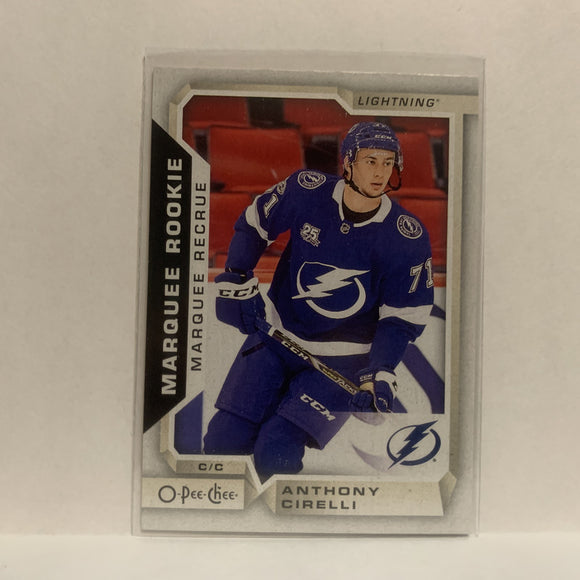 #525 Anthony Cirelli Tampa Bay Lightning Marquee Rookie 2018-19 O-Pee-Chee Hockey Card JS