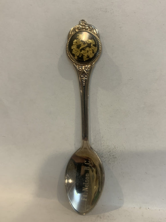 Ft Fort Nelson BC Gold Flecks Souvenir Spoon