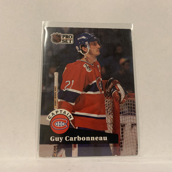 #576 Guy Carbonneau Montrel Canadiens  1991-92 Pro Set Hockey Card AO