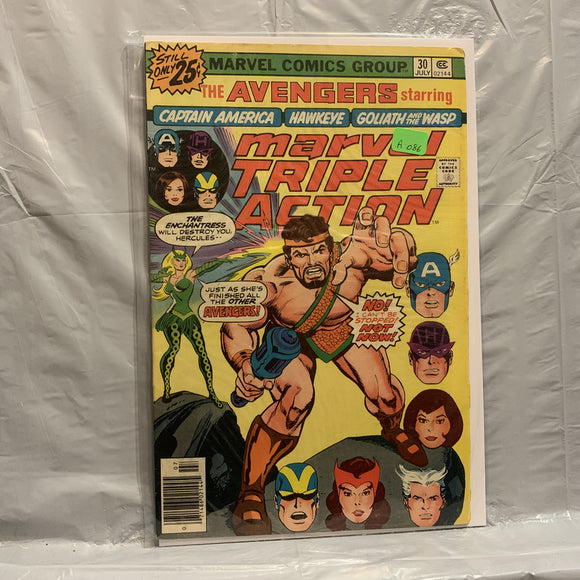#30 Marvel Triple action Captain America Hawkeye Goliath and the Wasp Marvel Comics BO 9130