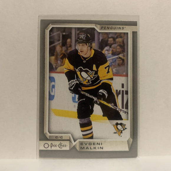 #110 Evgeni Malkin Pittsburgh Penguins 2018-19 O-Pee-Chee Hockey Card JS