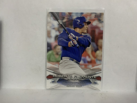 MLBA-5 Anthony Rizzo Roberto Clemente Award Chicago Cubs 2018 Topps Series 1 Baseball Card NQ