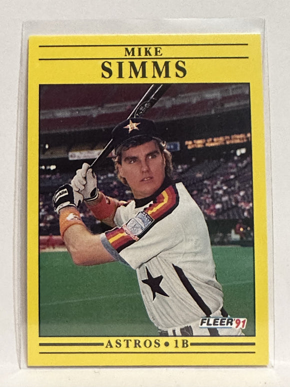 #516 Mike Simms Houston Astros 1991 Fleer Baseball Card