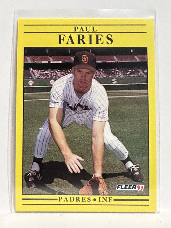 #528 Paul Faries San Diego Padres 1991 Fleer Baseball Card