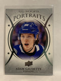 #P-45 Adam Gaudette UD Rookie Portraits Vancouver Canucks 2018-19 Upper Deck Series One Hockey Card