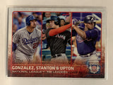 #349 Gonzalez Stanton Upton National League RBI Leaders 2015 Topps Series One Baseball Card