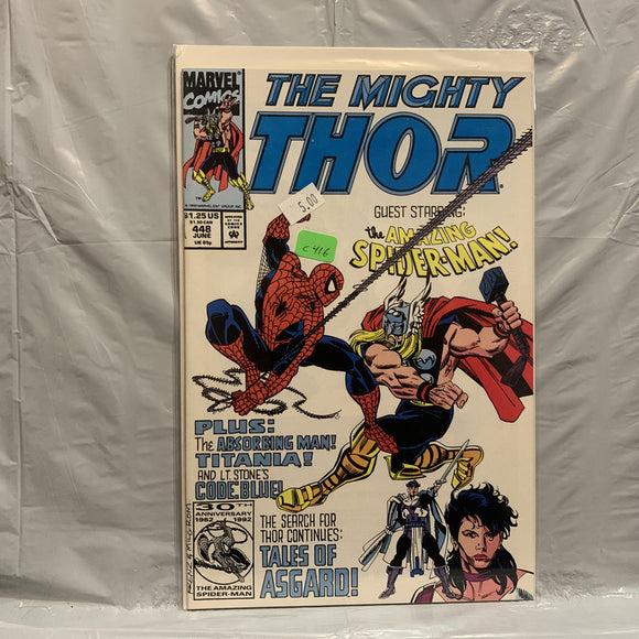 #448 The Mighty Thor Guest Starring The Amazing Spider-Man Marvel Comics BO 9167