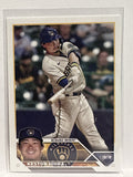 #104 Keston Hiura Milwaukee Brewers 2023 Topps Series One Baseball Card