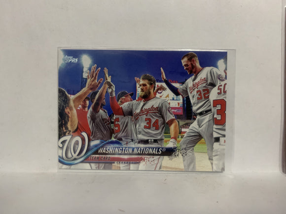 #349 Team Card Washinton Nationals 2018 Topps Series 1 Baseball Card NS