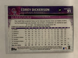 #91 Corey Dickerson Colorado Rockies 2015 Topps Series One Baseball Card