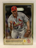 #80 Adam Wainwright Gold 929/2015 St Louis Cardinals 2015 Topps Series One Baseball Card