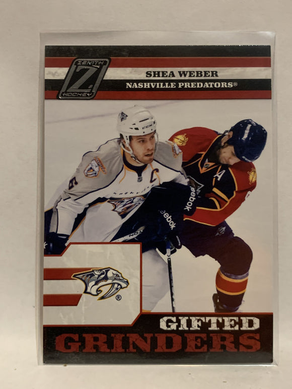 #7 Shea Weber Gifted Grinders Nasville Predators 2011-12 Zenith Hockey Card  NHL