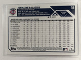 #56 Jermaine Palacios Rookie Minnesota Twins 2023 Topps Series One Baseball Card