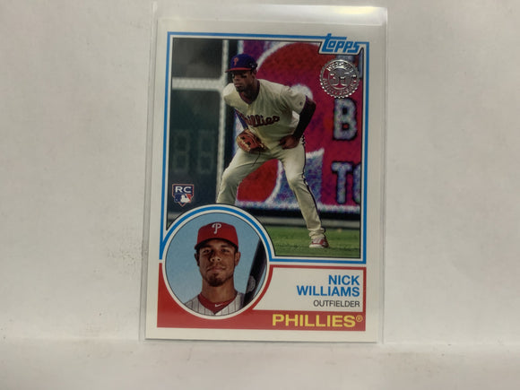 83-19 Nick Williams Rookie Philadelphia Phillies 2018 Topps Series 1 Baseball Card NX