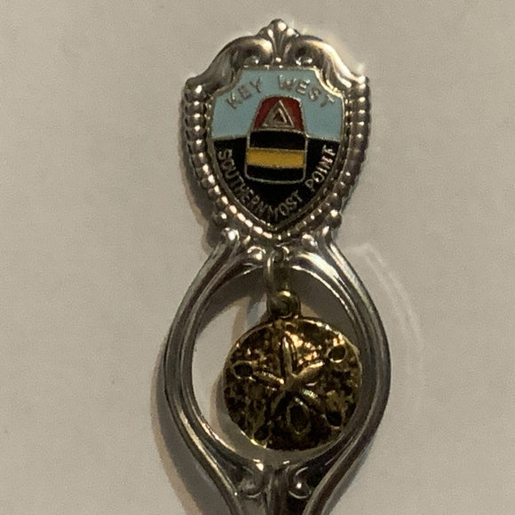 Key West Florida Conch Republic Sand Dollar Southern Most Point Collectable Souvenir Spoon CN