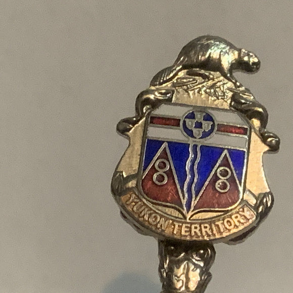 Yukon Territories White Horse Crest Flag Emblem Collectable Souvenir Spoon CN