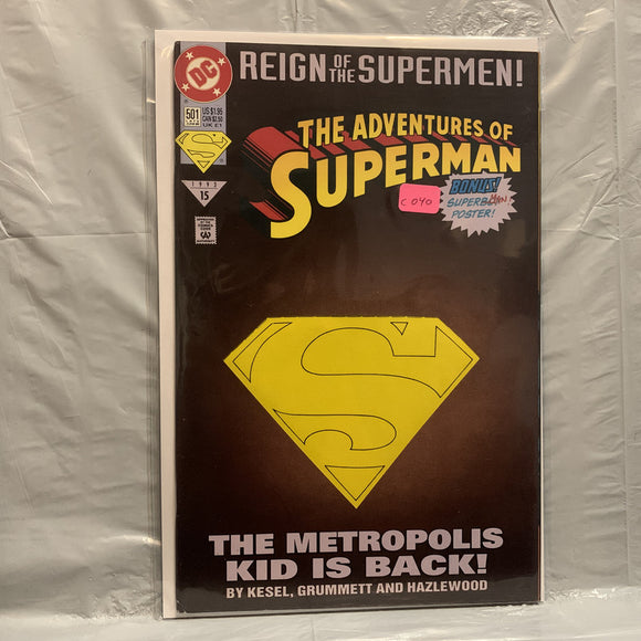 #501 The Adventures of Superman The Metropolis Kid is Back Reign of the Supermen DC Comics BT 9460