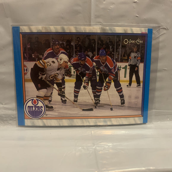 #303 1988-89 Final Standing Edmonton Oilers 1989-90 O-Pee-Chee  Hockey Card HA
